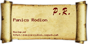 Panics Rodion névjegykártya